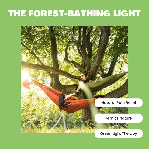 NorbRELIEF Leaf - Soft Green Forest Bathing LED Light Bulb for Meditation, Migraine, Pain Relief, A19 Standard Base