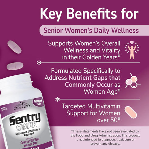 21st Century Sentry Senior Women 50 Plus Tablets, 100 Count