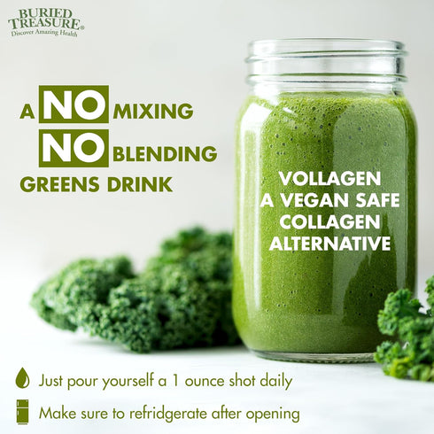 Buried Treasure Green20 Fusion - Liquid Greens Drink with 16 Superfoods, 32 Servings, Supports Energy, Immunity &