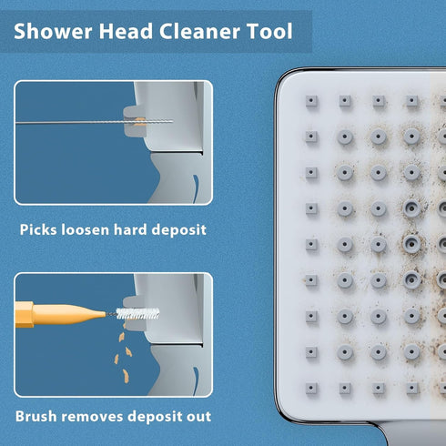 Shower Head Cleaner Tool, Small Gaps Hole Anti-Clogging Shower Head Cleaning Brush, Showerhead Cleaner Picks Tiny Nozzle, 30 pcs, Orange Blue by Lumkew