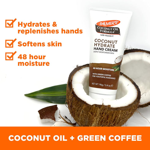 Palmer's Coconut Oil Formula Hand Cream, Moisturizing Lotion for Dry Skin, Travel Size 3.4 Ounce