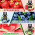 Set 6x10ML Fruity Essential Oils - Fruit Fragrance Oil for Diffuser, Aromatherapy, Candle Making - Strawberry, Cherry