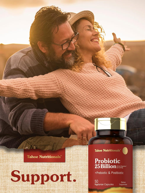 Prebiotic, Probiotic & Postbiotic | 25 Billion CFU | 50 Powder Pills for Men and Women's Digestive Health