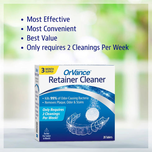 Retainer Cleaner Tablets, 28 Count, Removes Odors, Stains, Plaque for Dental Appliances