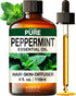 Set Set 2x4 oz Basil Essential Oil for Diffusers & Peppermint Oil for Hair - Aromatherapy Grade Essential Oils - fl