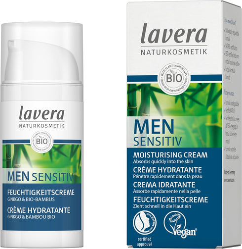 Lavera Natural Daily Moisturizer for Men, Anti-Aging & Anti-Wrinkle, Long Lasting Moisturization - Sensitive Skin
