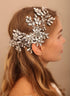 Women Large Hair Comb, Gold Bridal Rhinestone Crystal Flower Wedding Hair Accessory for Bride and Bridesmaid