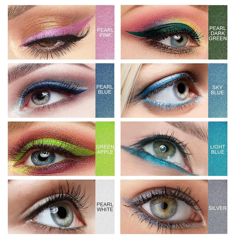 Ownest 14 Colors Eyeliner Pen Set, Pearl Metallic Eyeliner Kit for Women, Colorful Eye Makeup