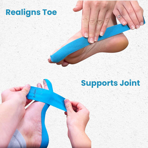 Bunion Correction & Pain Relief Tape, 40 Count, Precut Kinesiology Tape for Bunions, Big Toe Sprains, Pain Relief and