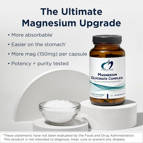 Immune (60 Designs for Health Magnesium Glycinate Complex - Chelated Magnesium Bisglycinate + High Absorption Magnesium