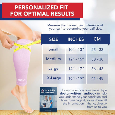 Dr. Arthritis Calf Compression Sleeve for Men and Women, Doctor-Developed Leg Compression for Shin Splint Relief