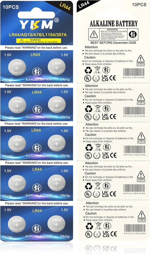 LR44 Batteries AG13 A76 357 1.5V Alkaline Battery, 20 Pack for Thermometer, Watch, Button Battery
