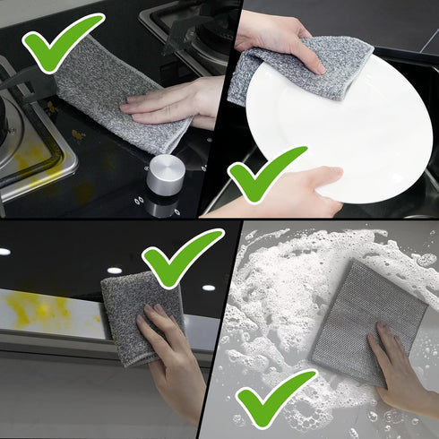 puretor 12Pcs 2-LayerNonScratch New Upgrade Wire Dishcloth, WireDishwashing Rag, Non-Scratch Wire DishwashingRagsfor