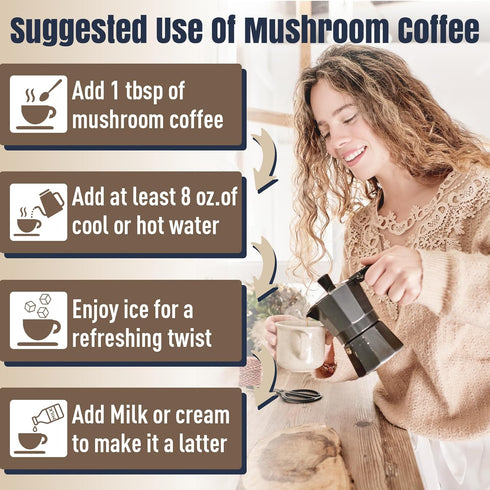 YEKBYOE 11 5.3oz Mushroom Coffee, Superfood Mushrooms includes Lion's Mane, Reishi, Chaga & Ashwagandha, Instant
