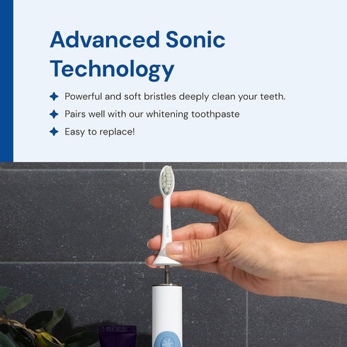 SNOW Toothbrush Refillable Heads, Electric Replacement Heads with Soft Bristles, Blue LED Light