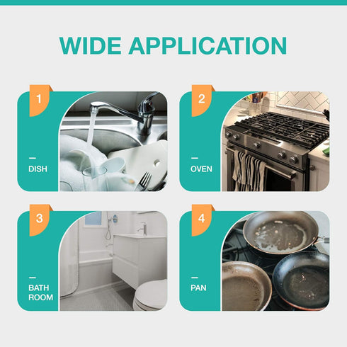 Dishwand Refills Sponges, Heavy Duty Scrub Dots Brushes, Non Scratch Dispensing Scrubbers for Kitchen Sink