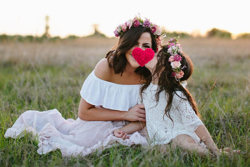 Vivivalue Pink Rose Flower Crown Boho Headband, Floral Halo for Wedding Party Festival Photos