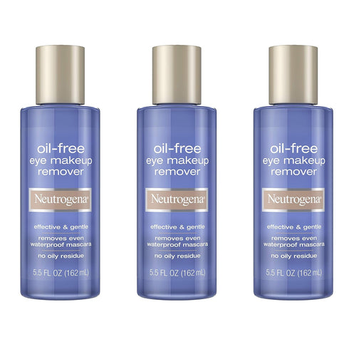Neutrogena Gentle Oil-Free Eye Makeup Remover & Cleanser, Non-Greasy, Removes Waterproof Mascara, 3 x 5.5 fl. oz