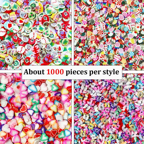 Polymer Clay Slices Nail Art Slices - Fruits Slices DIY Decoration Kit for Nail Art and Cellphone Crafts (10000 PCS)
