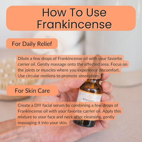 Vitality Extracts Frankincense Essential Oil - 30ml Boswellia Serrata for Aromatherapy, Skin Care, Stress Relief