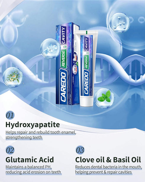 Upgraded Taste - Home Cavity Repair Toothpaste Hydroxyapatite Toothpaste Reverse Cavities Dental Caries, Remineralizing Tooth Decay Treatment for Adults, Fluoride Free Enamel Repair Toothpaste 100g*1