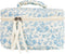 Large Travel Makeup Bag, Quilted Floral Cotton Cosmetic Organizer for Women and Girls