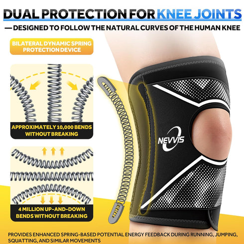 NEVVIS Knee Brace, Patellar stabilizing Knee Brace for Running Knee Support Meniscal Tear Knee Pain, ACL, MCL