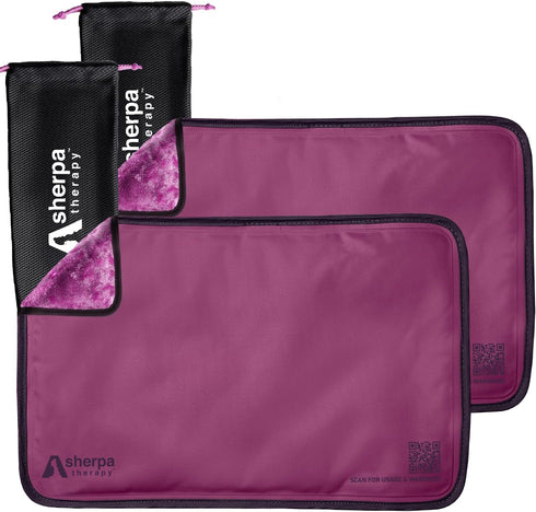 Medium Flexible Gel Ice Packs Reusable - Hot and Cold Soft Ice Packs for Injuries, 8" x 12", 2PK, Purple
