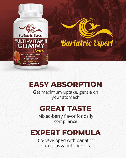 Bariatric Expert Multivitamin Gummies – Nutritionist Recommended Dietary Supplement for Adults, 90 Count