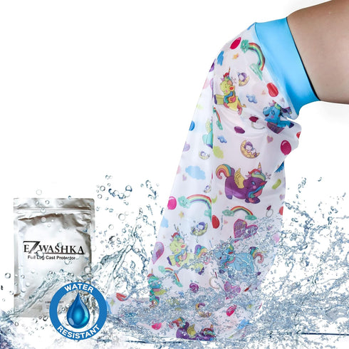 Kids Waterproof Cast Covers for Shower Leg – Cute Unicorn Design for Foot & Ankle After Surgery