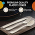 150 Pack Ivory Plastic Cutlery Set, Heavy Duty Disposable Utensil Sets, 50 Forks, 50 Spoons, 50 Knives for Party