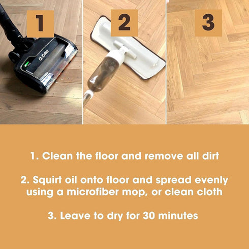 Furniture Clinic Wood Floor Maintenance Oil - Restores & Protects Oiled Wood Flooring, 17oz / 500ml