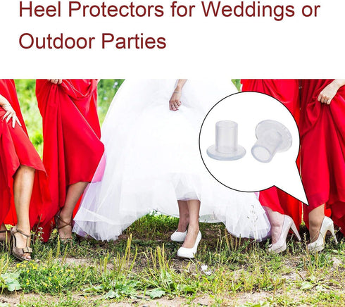 Clear High Heel Protectors, FARCURN Soft Heel Covers for Walking on Grass, 3 Sizes (S/M/L) 3 Pair Pack