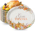 Tyzarglef 50Pcs Heavy Duty Thanksgiving Oval Paper Plates12.5"x10"Large Oval Disposable Dinner Platters, Pumpkin