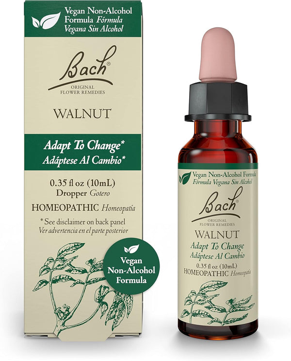 Bach Original Flower Remedies, Walnut Natural Homeopathic Essence for Adapting to Change, Vegan, 10mL Dropper