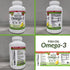 Best Triple Strength Omega 3 Fish Oil Pills - 180 Capsules, 2400mg High Potency Burpless Lemon Flavor for Heart Health