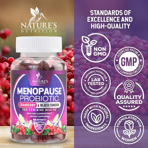Gummies Gummy 60 Gummies Menopause Supplement - Complete Women's Probiotics Supplements - Advanced Menopause Relief