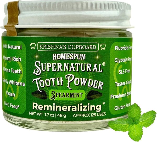 Krishna's Cupboard Krishnas Cupboard Supernatural Tooth Powder All Natural Remineralizing & Whitening Tooth Powder,