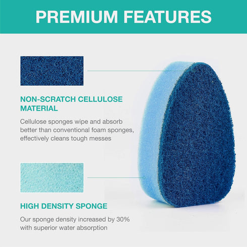 Dishwand Refills Sponges, Heavy Duty Scrub Dots Brushes, Non Scratch Dispensing Scrubbers for Kitchen Sink