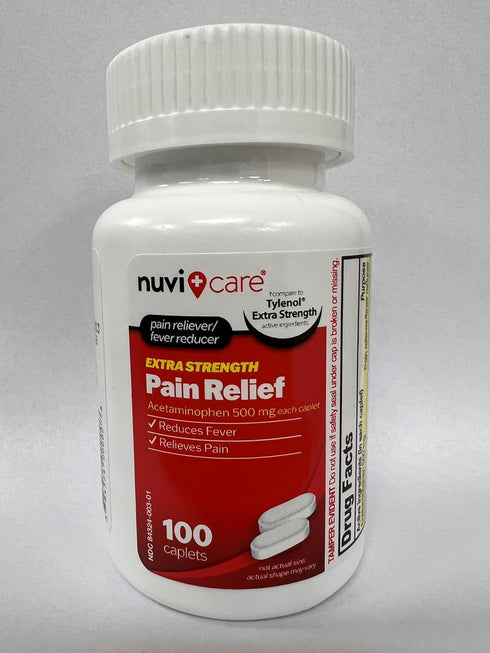 Extra Strength Pain Relief Acetaminophen, 500mg, 100 Tablets