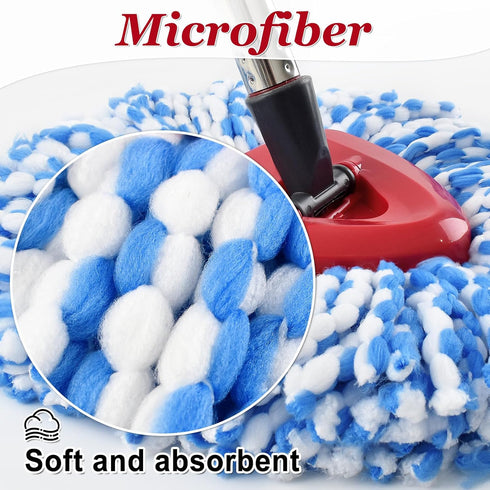 Set 2-Tank Set Spin Mop Handle,Mop Heads Replacements,Scrubber Mop Head and Mop Base Combo Compatible with Ocedar