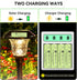 12 Pack AA 1.2V Ni-MH Rechargeable Batteries 600mAh for Outdoor Solar Lights, Pathway Lights