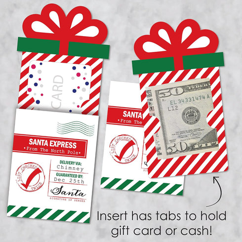 Set 8 Big Dot of Happiness Santa's Special Delivery - From Santa Claus Christmas Money and Gift Card Sleeves - Nifty