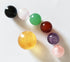 Set of 7 Natural Chakra Crystal Balls for Healing Meditation - Yellow Calcite, Black Obsidian, Rose Quartz, Clear