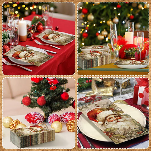 Zhanmai 200 2 Pcs Winter Napkins Paper Bulks Christmas Hand Paper Towels for Bathroom Home Ply Disposable Cocktail