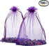 Wudygirl 100pcs Sheer Organza Bags 5‘’x7‘’ - Purple Drawstring Packages for Jewelry, Baby Shower & Party Favors