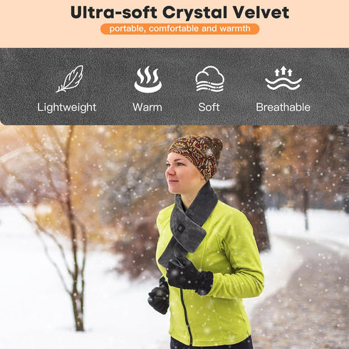 Neck Heating Pad Cordless, Rechargeable Heated Scarf with 5000mAh Power Bank for Neck Pain Relief, Grey