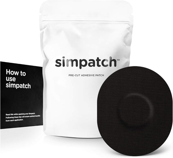 SIMPATCH Universal Adhesive Patch (25-Pack) - Waterproof Adhesive, CGM Patches, Black