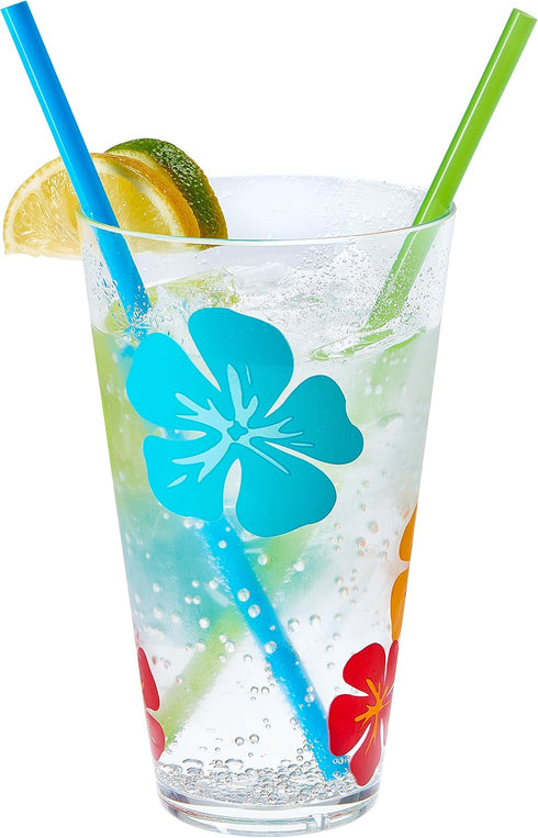 Drinking Straws 500 Count, BPA-Free Multi-Colored Disposable Plastic Straws