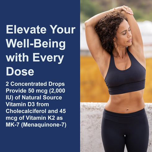Carlson Super Daily D3 + K2, 50 mcg D3 + 45 mcg MK-7 for Heart & Bone Health, 360 Liquid Drops, 10.16 ml